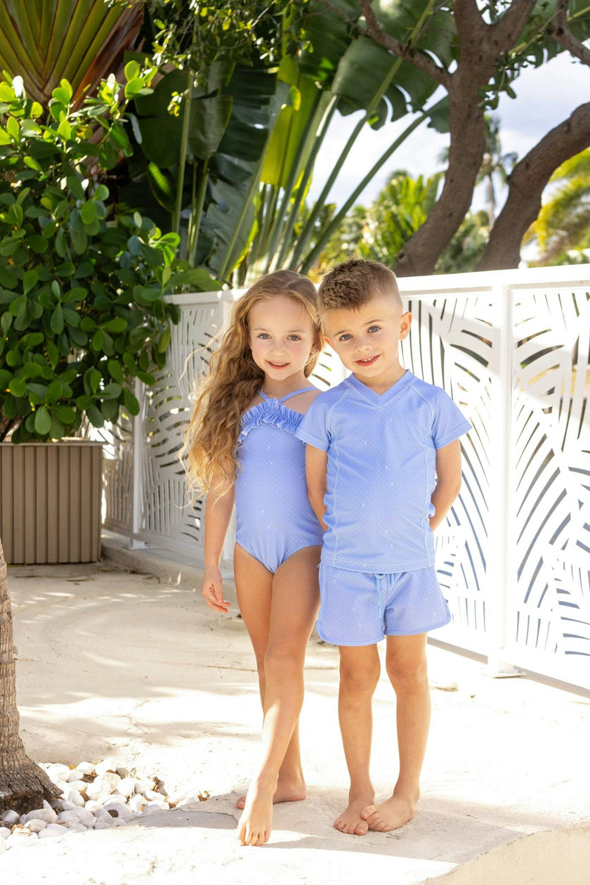 Sea Blue Emblem Rash Guard