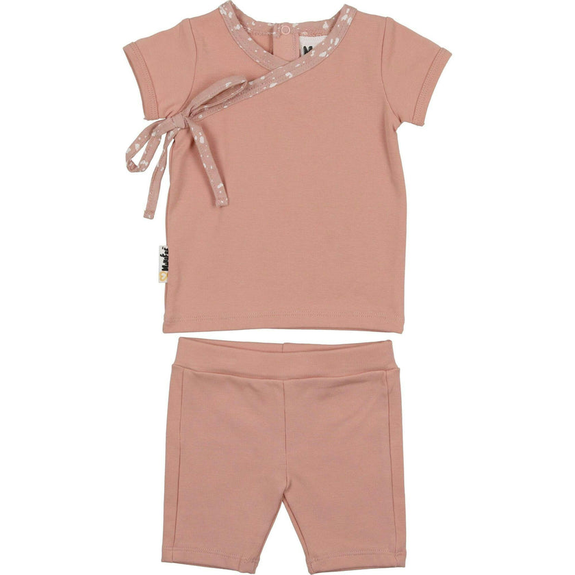 Speckled Wrap Top & Short Set