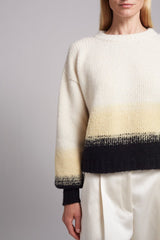SONIA COLOR-BLOCK SWEATER | IVORY/BUTTER/BLACK