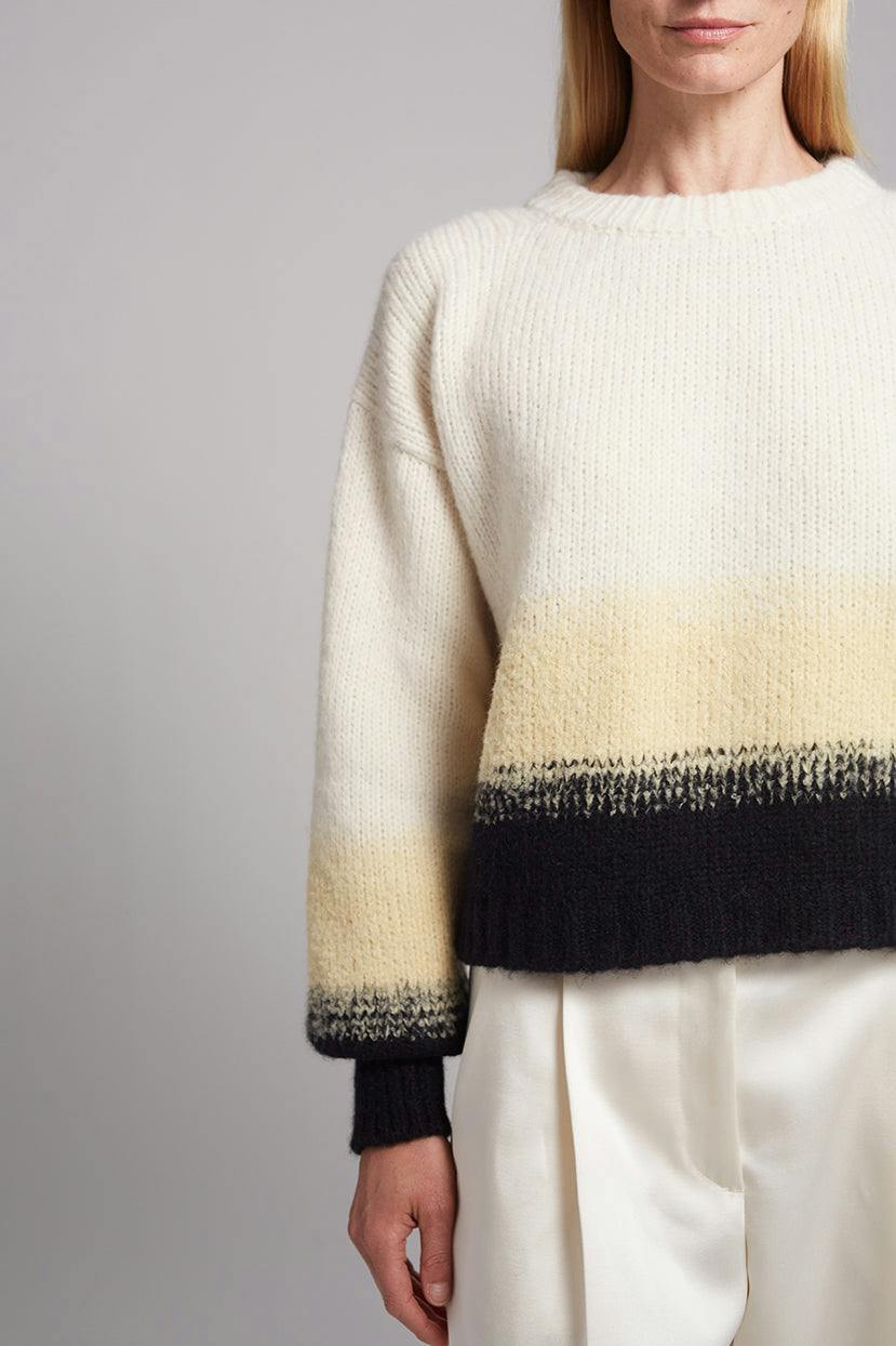 SONIA COLOR-BLOCK SWEATER | IVORY/BUTTER/BLACK