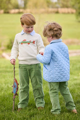 Long Sleeve Polo - Light Blue Stripe
