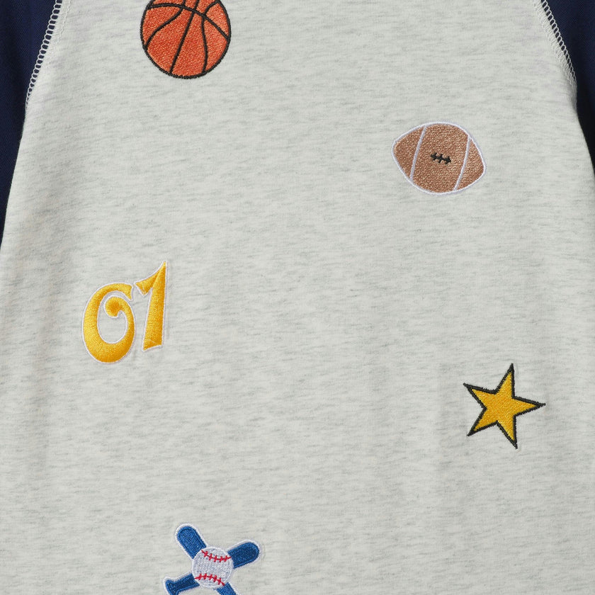 Infant (3-24M) Boys Hooded Romper | Sports All-Star - Navy
