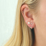 Eye with Opal Stud Earrings