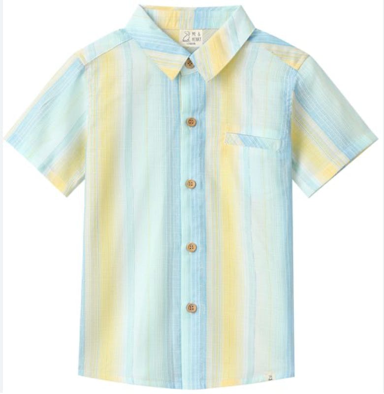 LEMON / BLUE STRIPE  NEWPORT WOVEN SHIRT