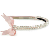 Molly Double Strand Pearl Grosgrain Bow Headband