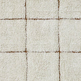 Washable Contrast Base Bordered Plush Tile Rug, Mosaic