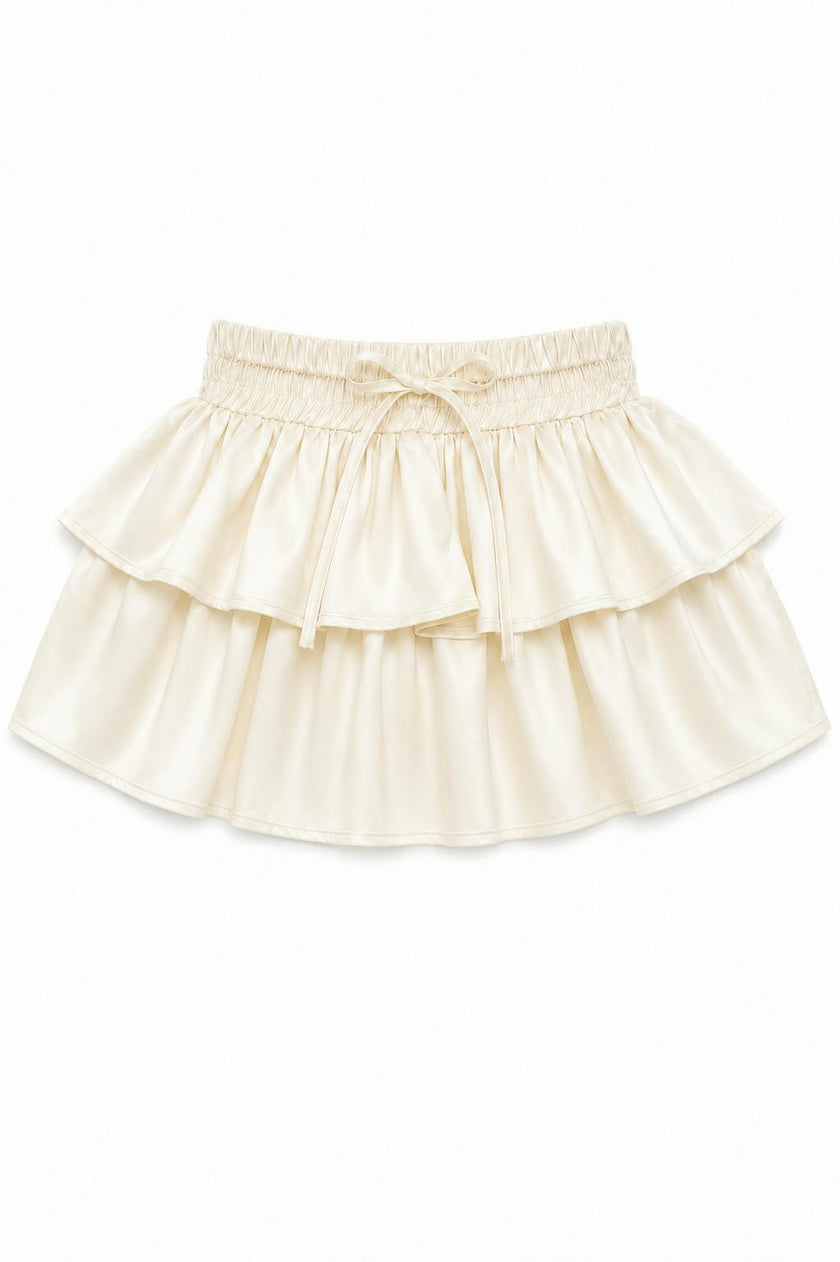 Willow Champagne Satin Skort