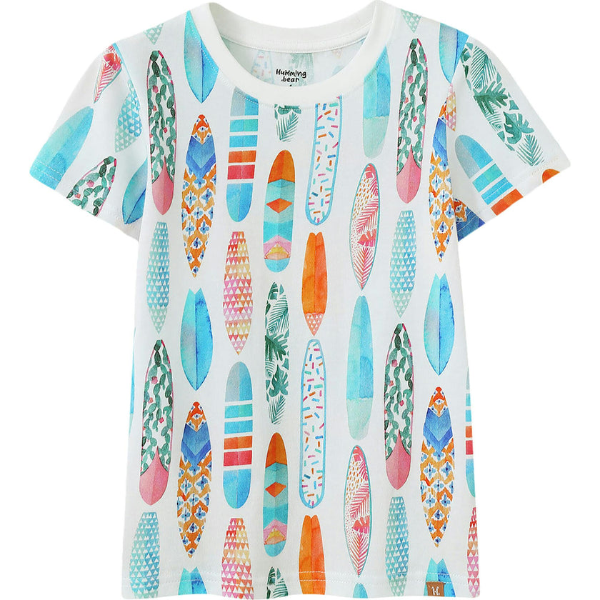 Watercolor Surfboard Short Sleeve Tee