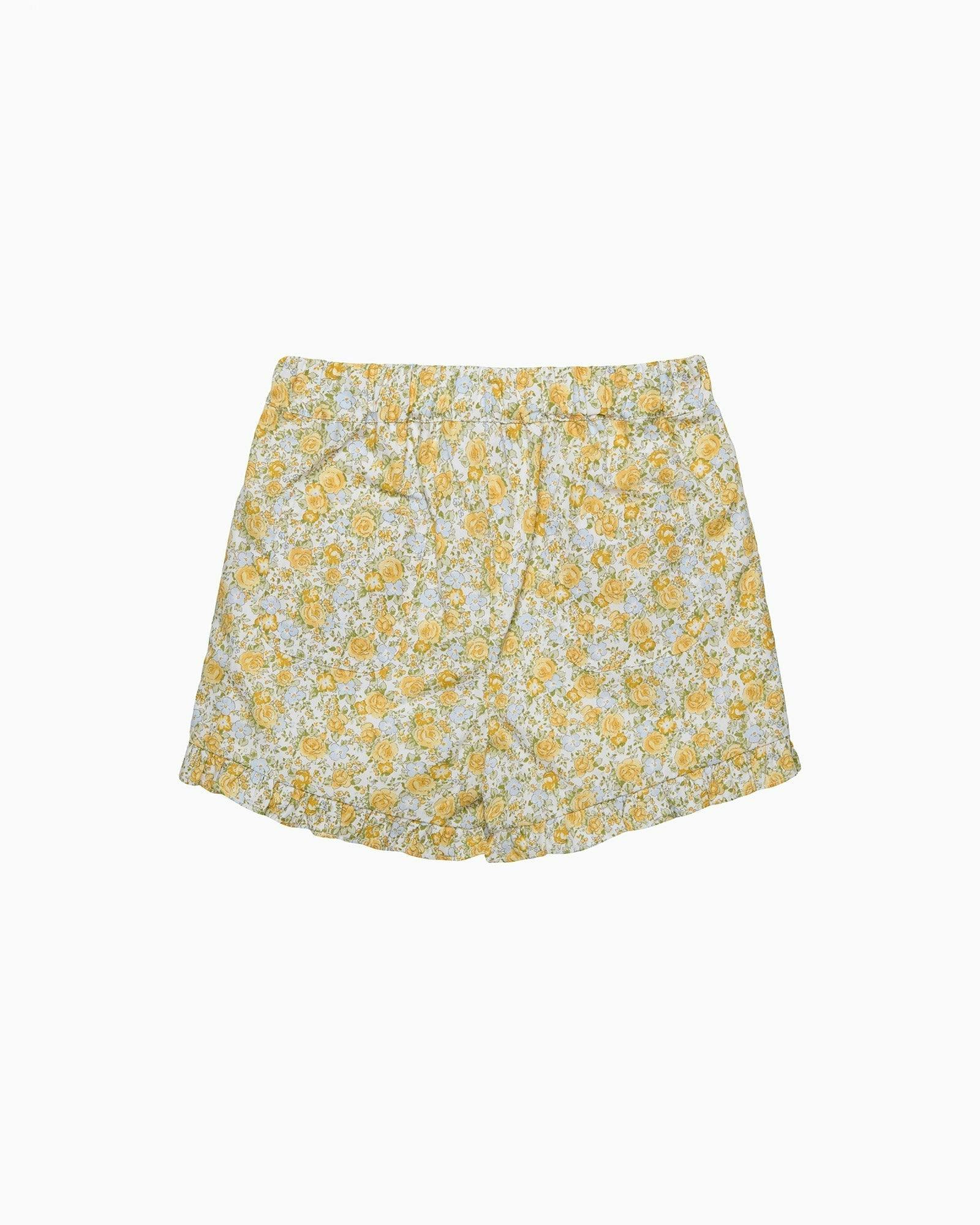 Rosie Floral Shorts in Yellow Rose Floral