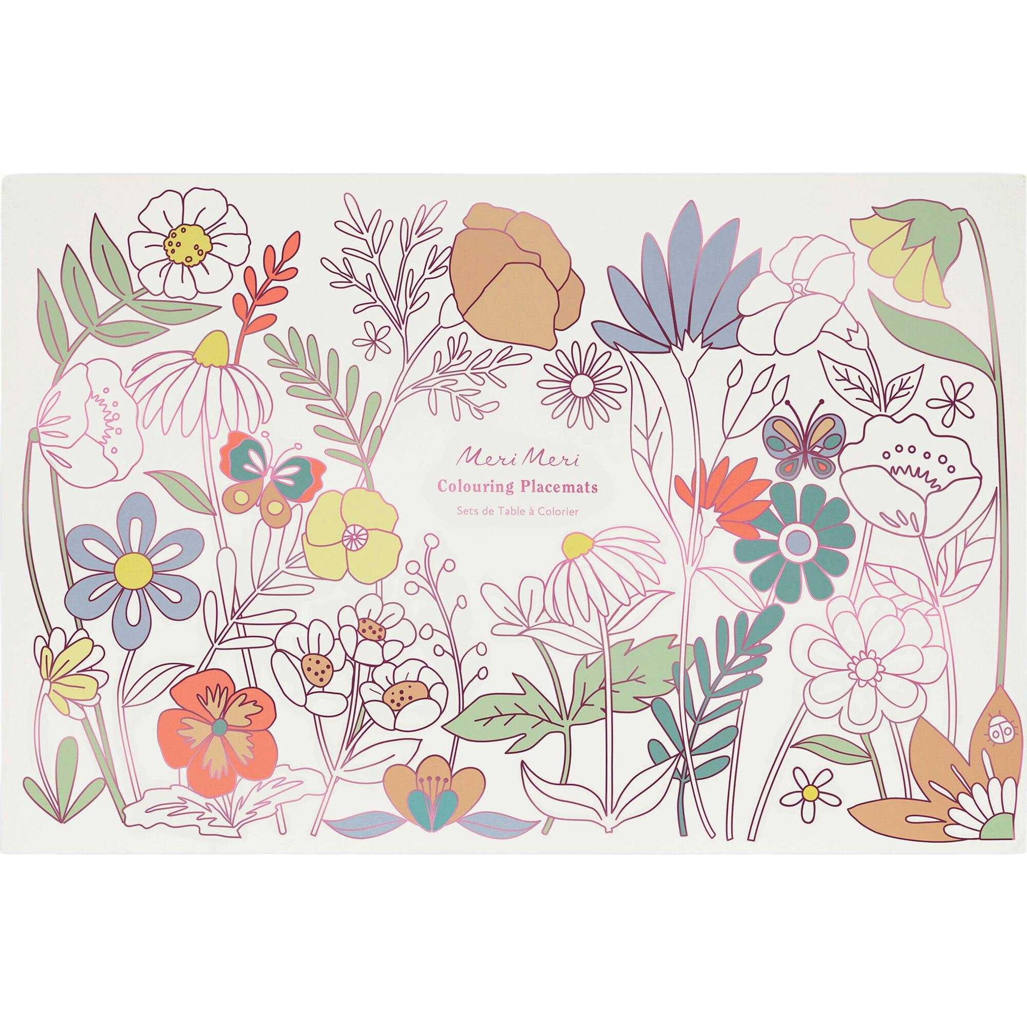 Butterflies & Flowers Coloring Placemats