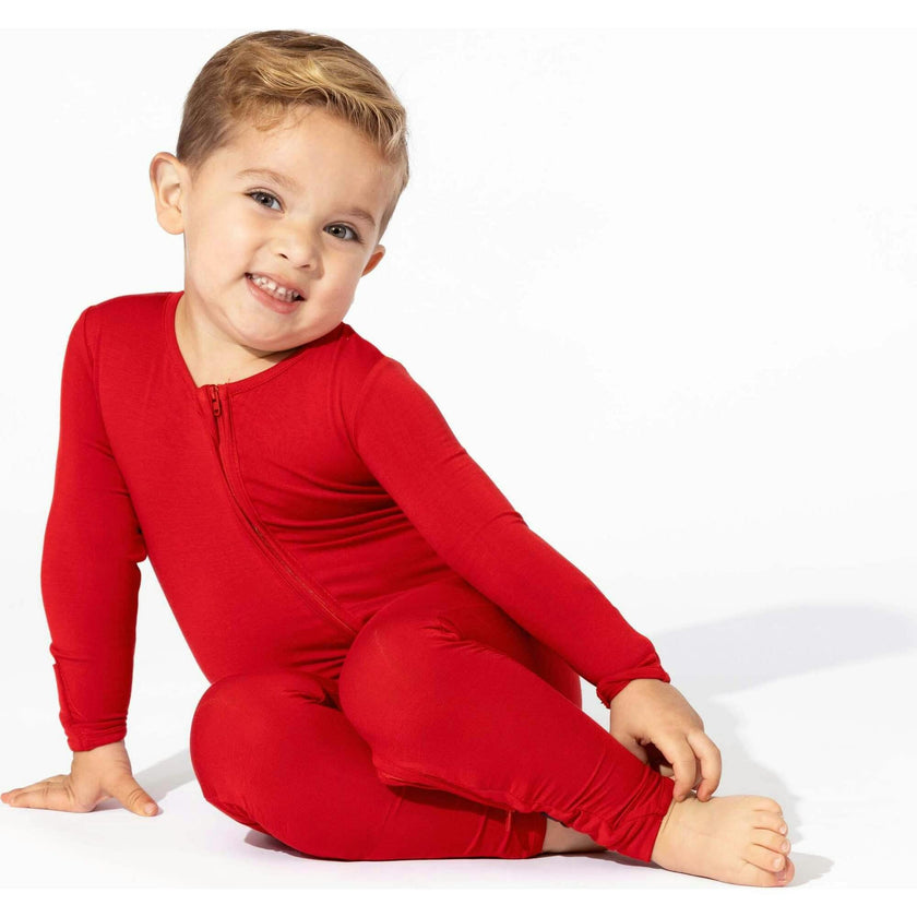 Winterberry Red Bamboo Convertible Footie