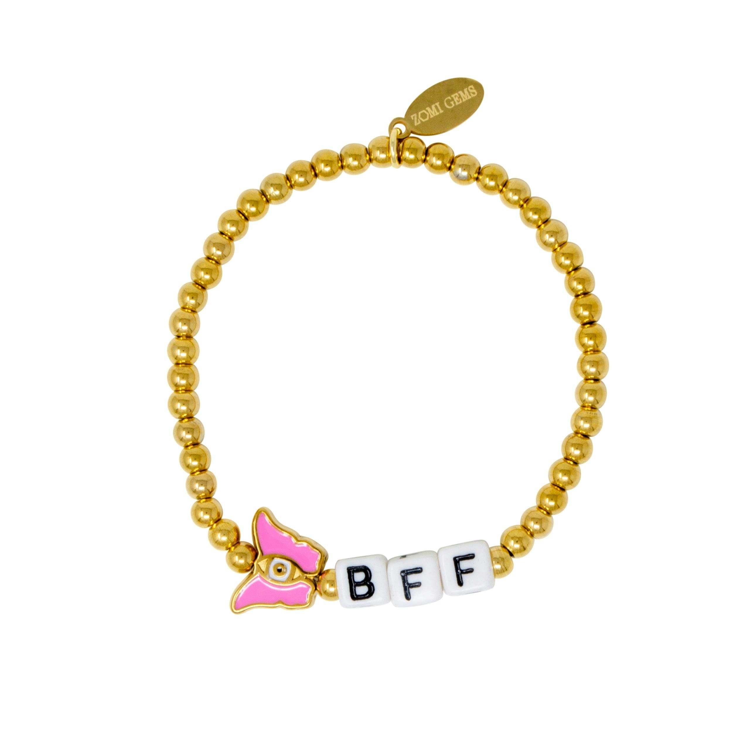 Girl's BFF / Heart Bead Bracelet Set