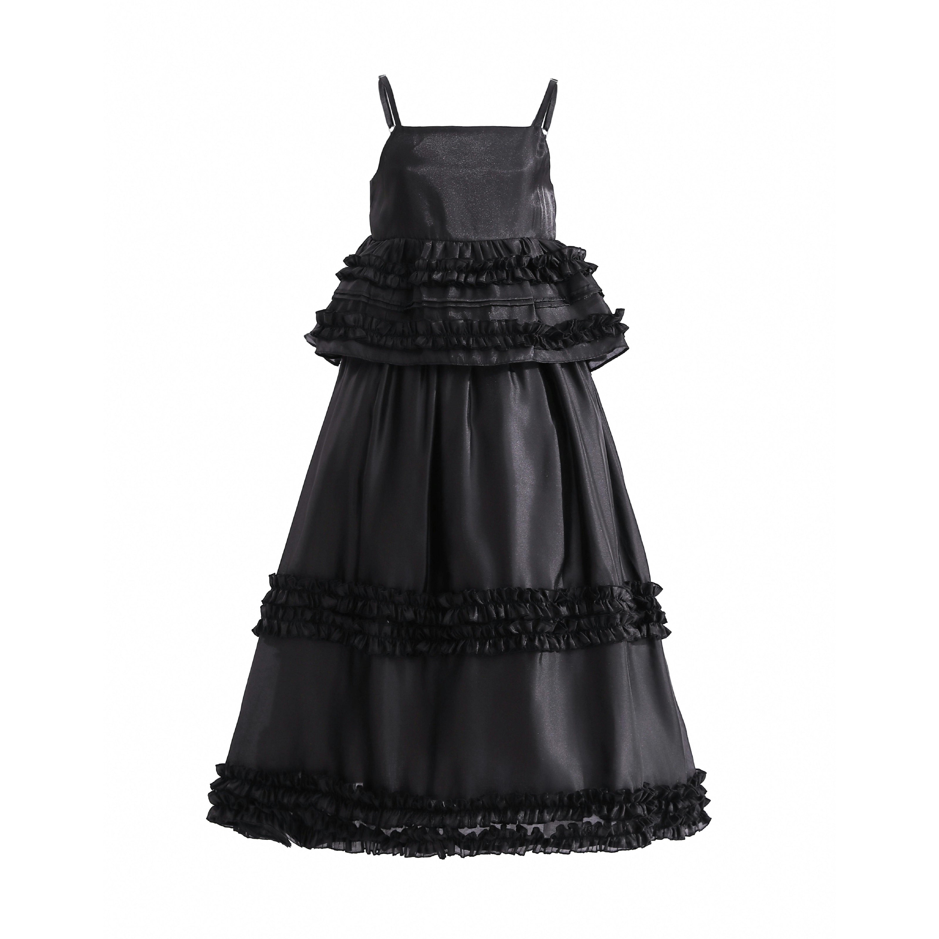 Black Calista Ruffle Skirt Set