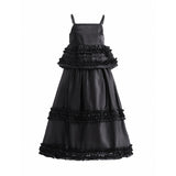 Black Calista Ruffle Skirt Set