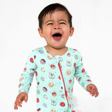 Blue Space Donut Bamboo Convertible Footie