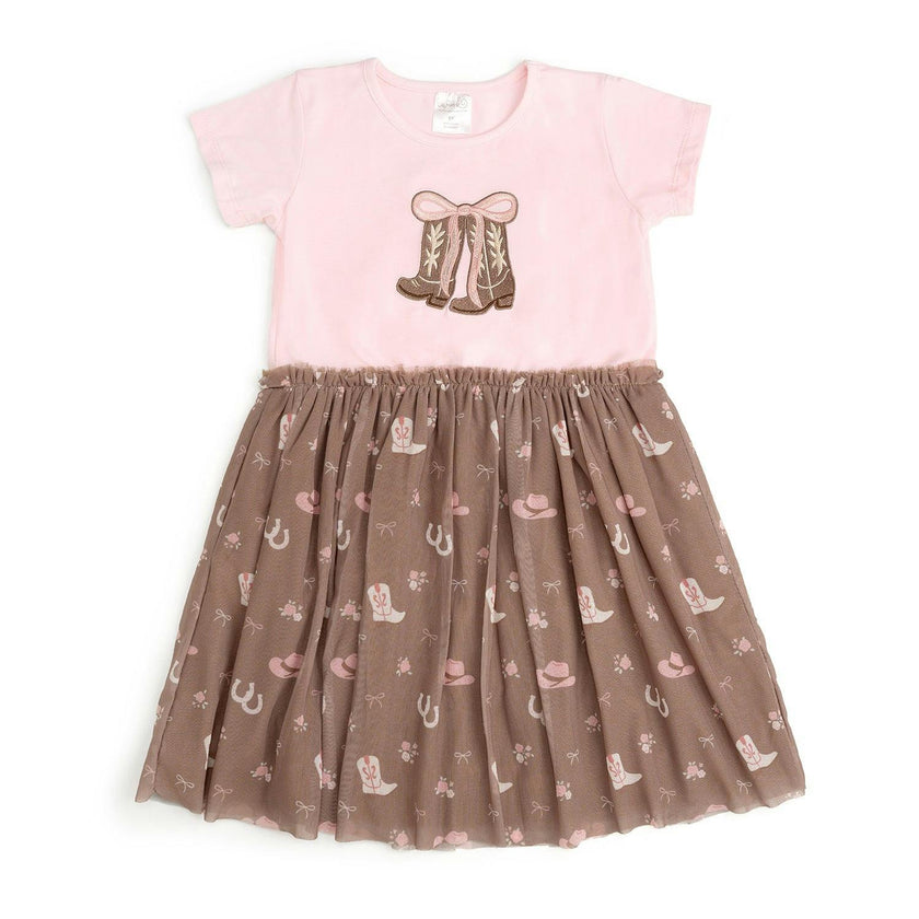 Howdy Darling Western Short Sleeve Tutu Dress