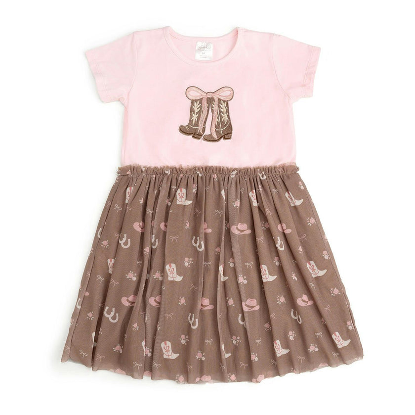 Howdy Darling Western Short Sleeve Tutu Dress