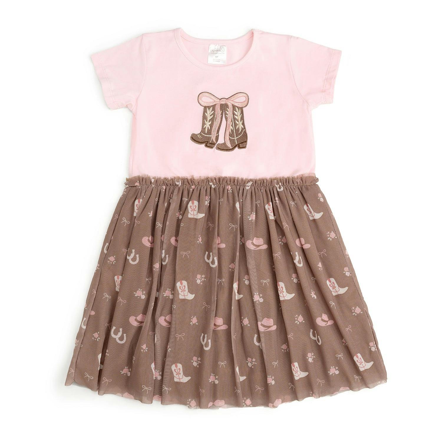 Howdy Darling Western Short Sleeve Tutu Dress