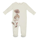 Watercolor Floral Round Neck Long Sleeve Footie