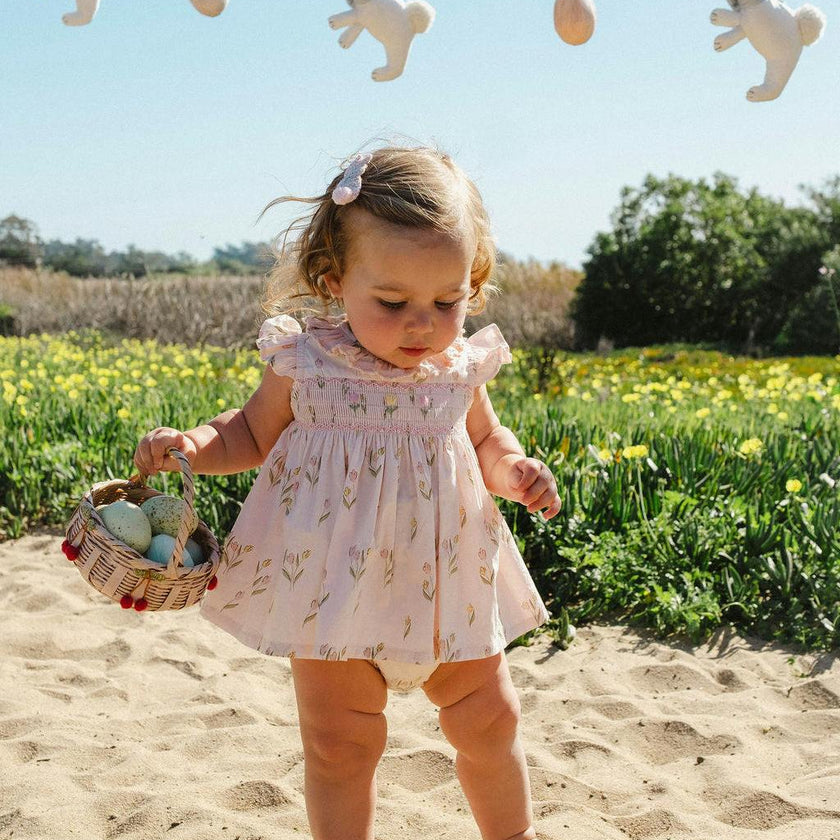 Smock Flutter Set in Dancing Tulips