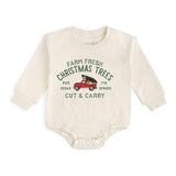 Farm Fresh Christmas Tree Patch Long Sleeve Romper