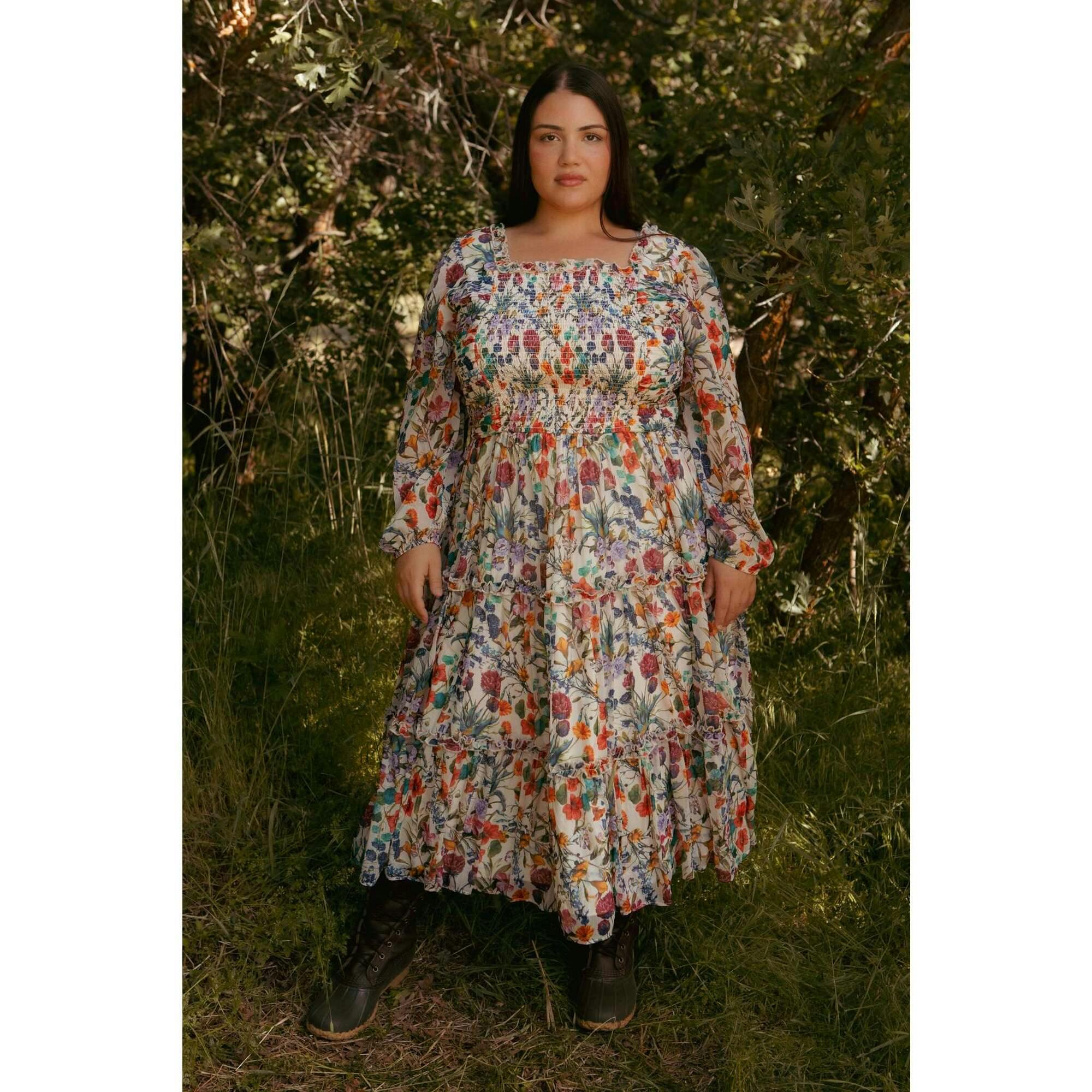 Selena Dress in Watercolor Floral