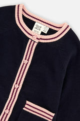 Knitted Cardigan Royal Blue And Pink