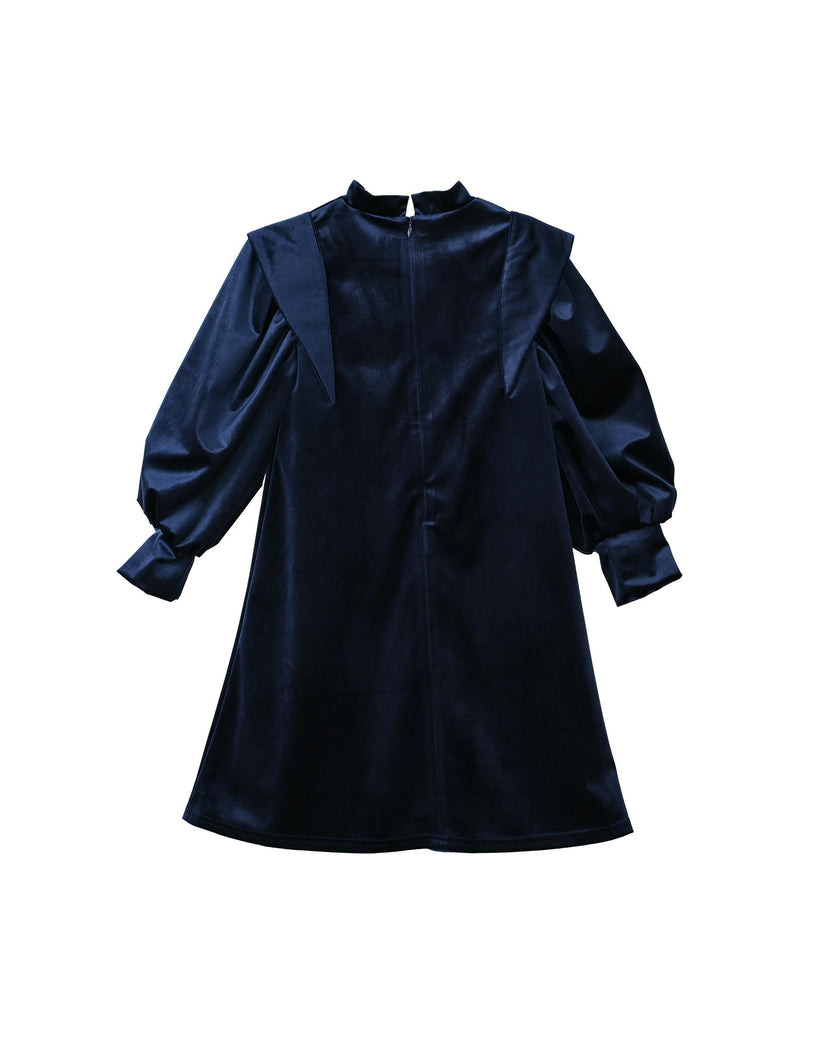 Levi dress (dark-sapphire-blue velvet)