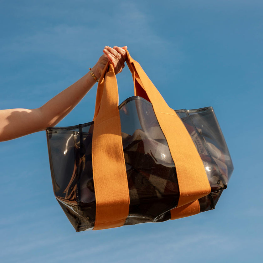 Wellington Cabana Tote, Black/Caramel