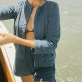 women's newport navy french terry shorts