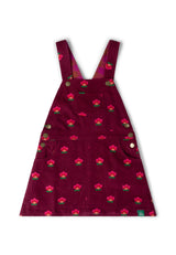 Pink Flowers Reversible Pinafore Dress, Purple