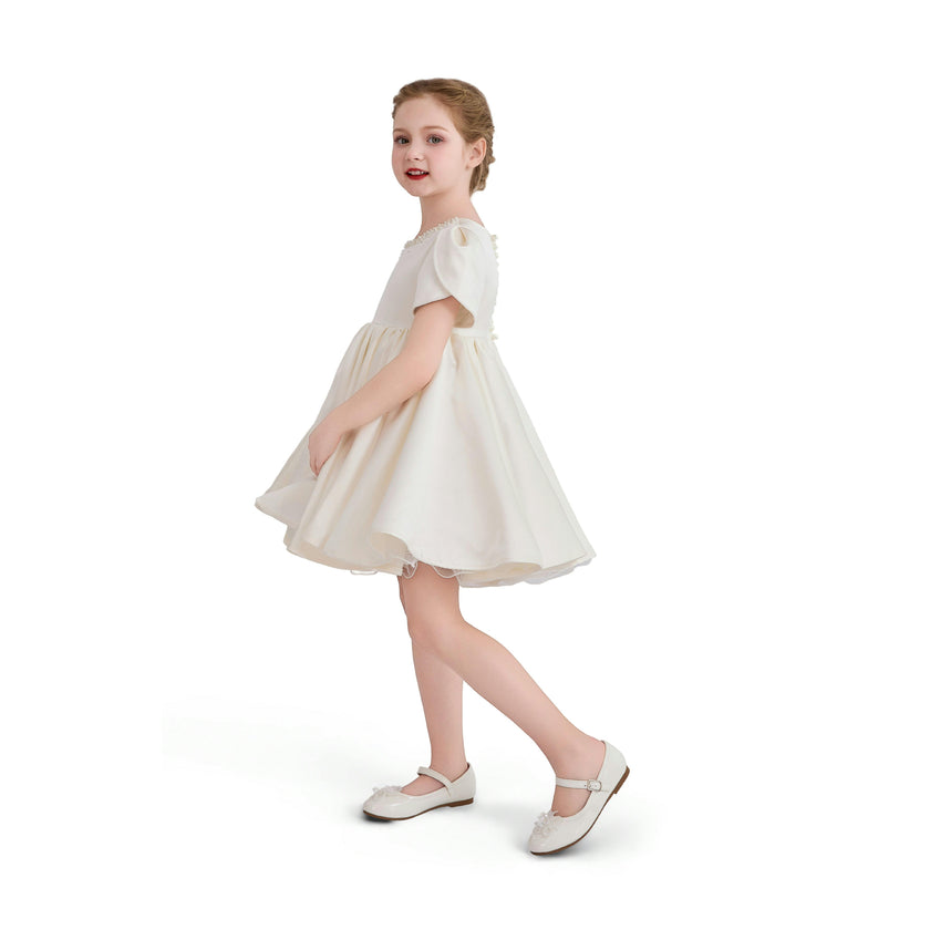 Ivory Suncrestia Pearl-Accented Occasion Dress