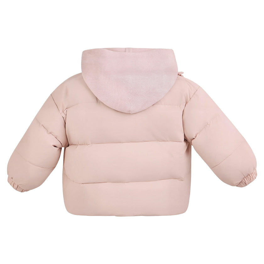 Pink Hooded Puffer Jacket