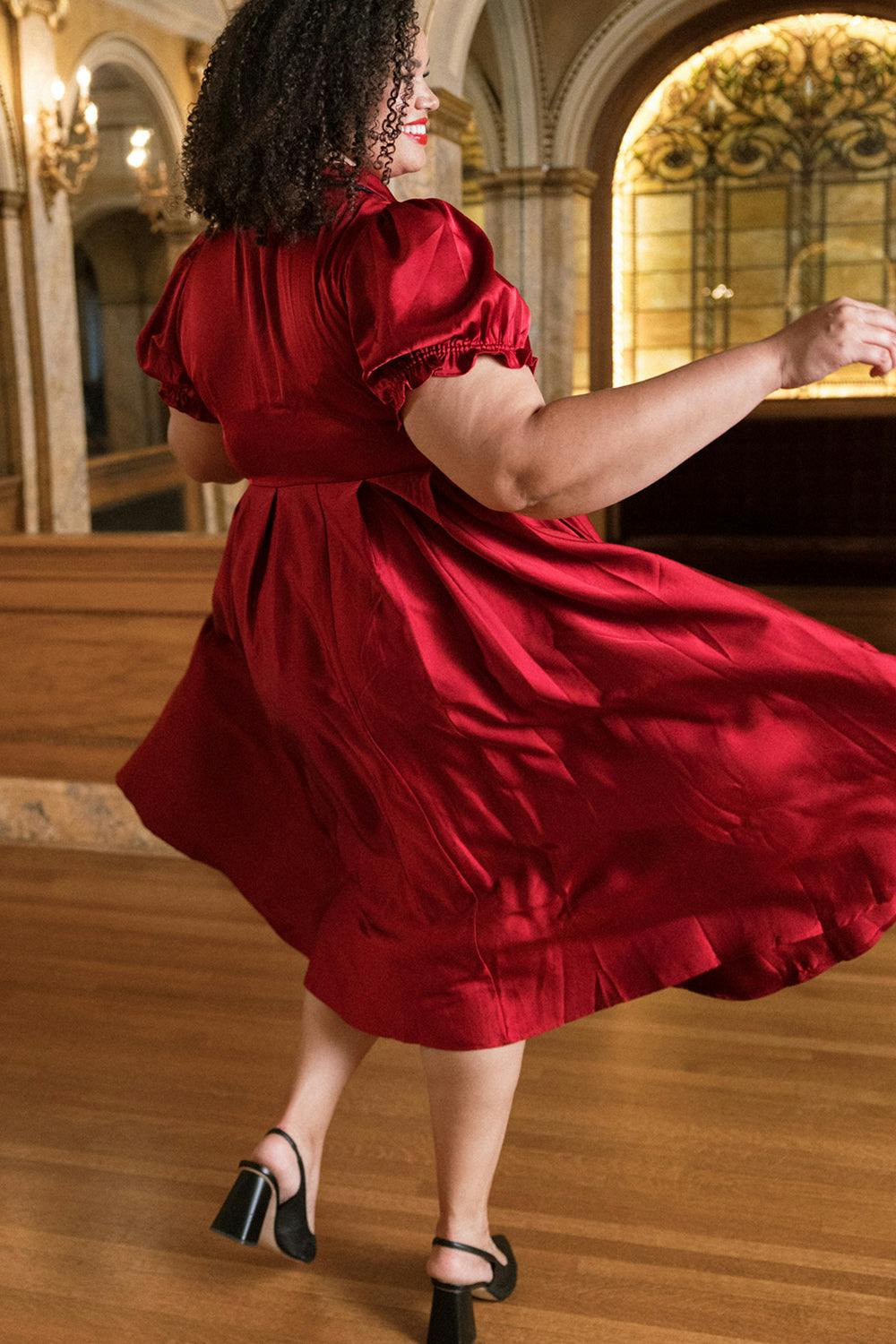 Sophia Dress in Garnet