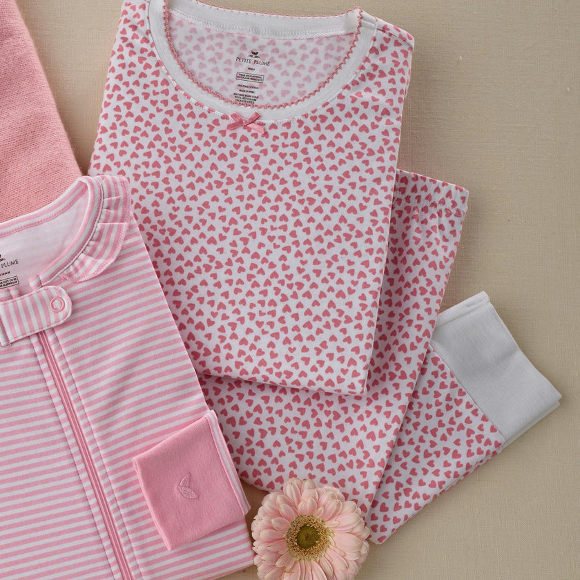 Kid's Pima Snug Fit Pajama Set in Sweethearts