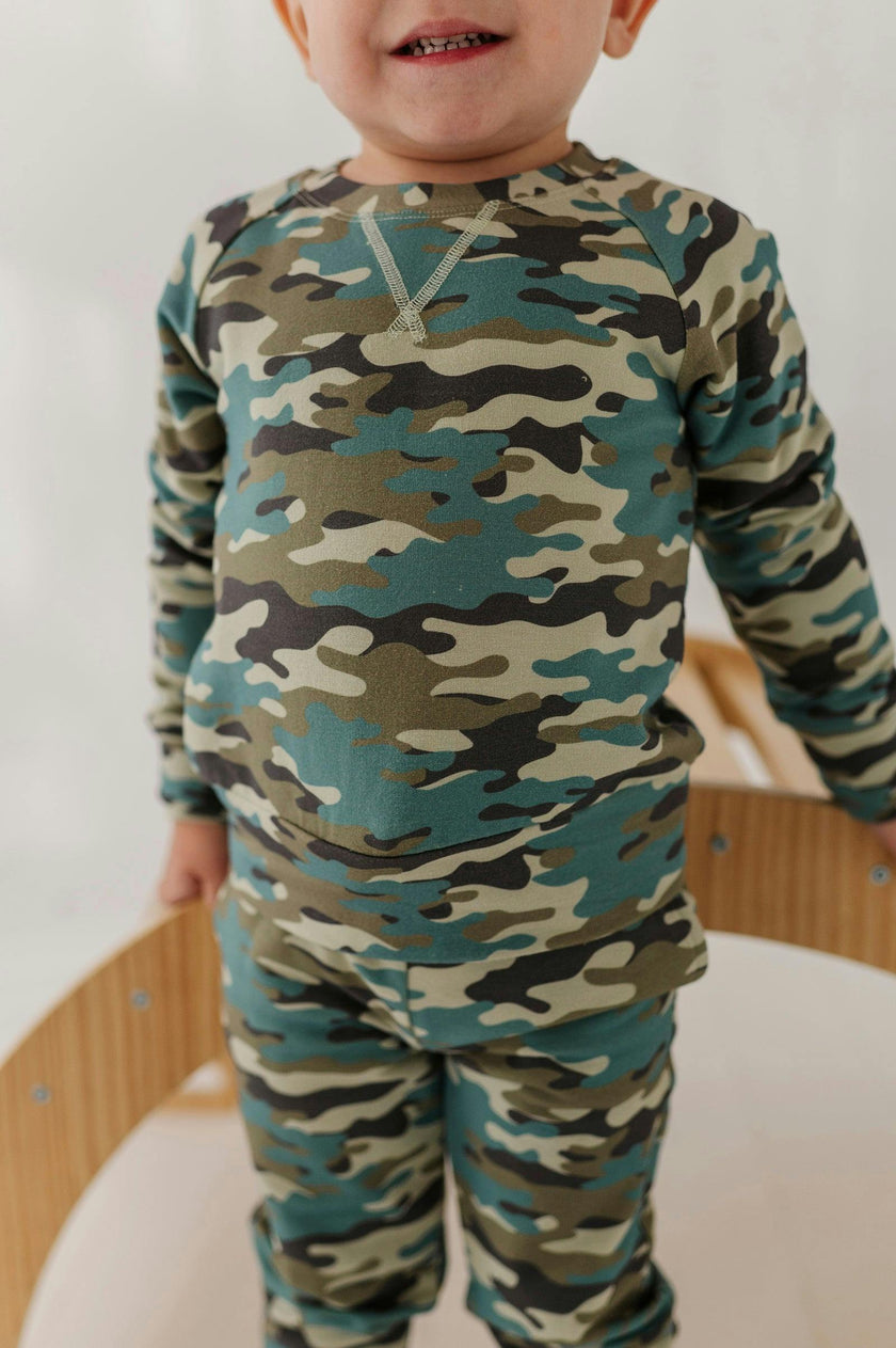 Boys Raglan Sweatshirt in Camouflage
