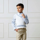 Organic V-Neck Cricket Sweater Vest, White