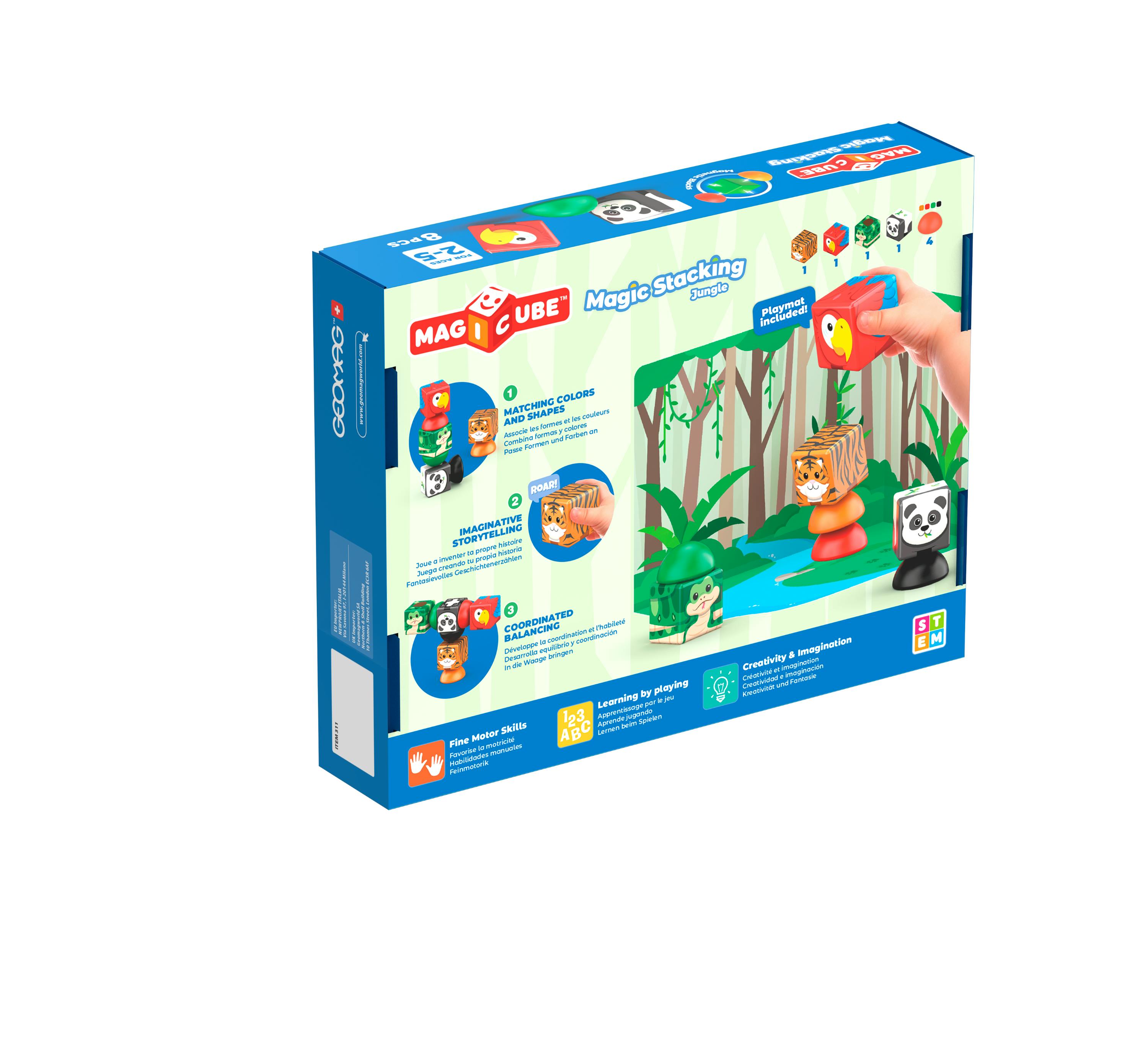 Geomag Magicube Blocks Stacking Jungle 8 Piece Set