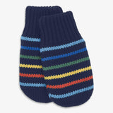 Baby knit mittens in multi-stripe