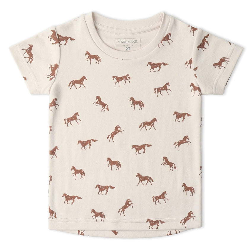 Organic Tee & Shorts Set - Horses