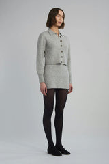 SADIE CARDI | PALE MELANGE GREY