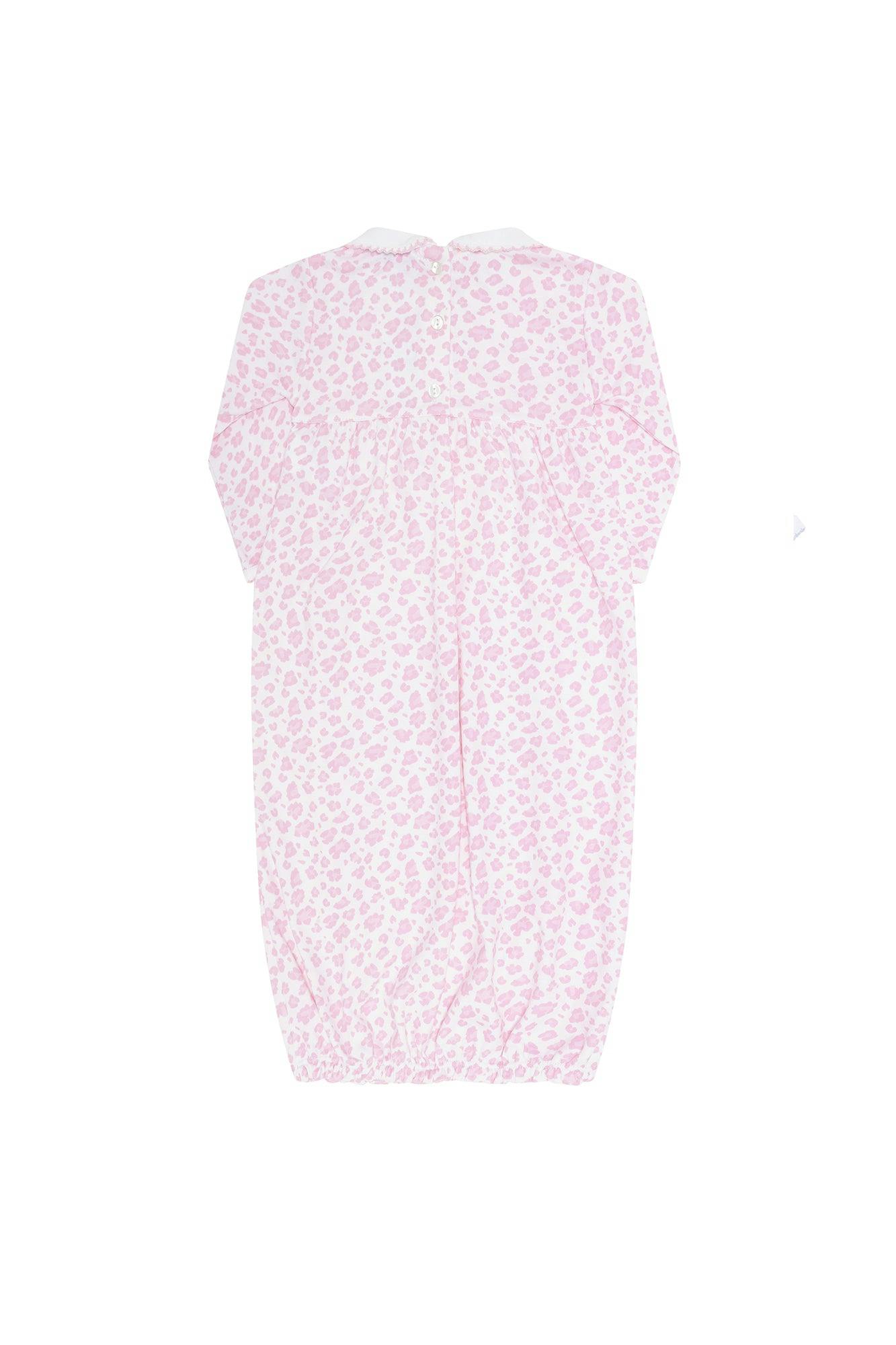 Pink Cheetah Print Smocked Gown