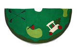 Hand Felted Wool Golf Christmas Tree Skirt Green -60"