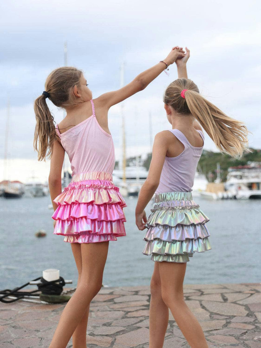 Hologram Ruffle Skort