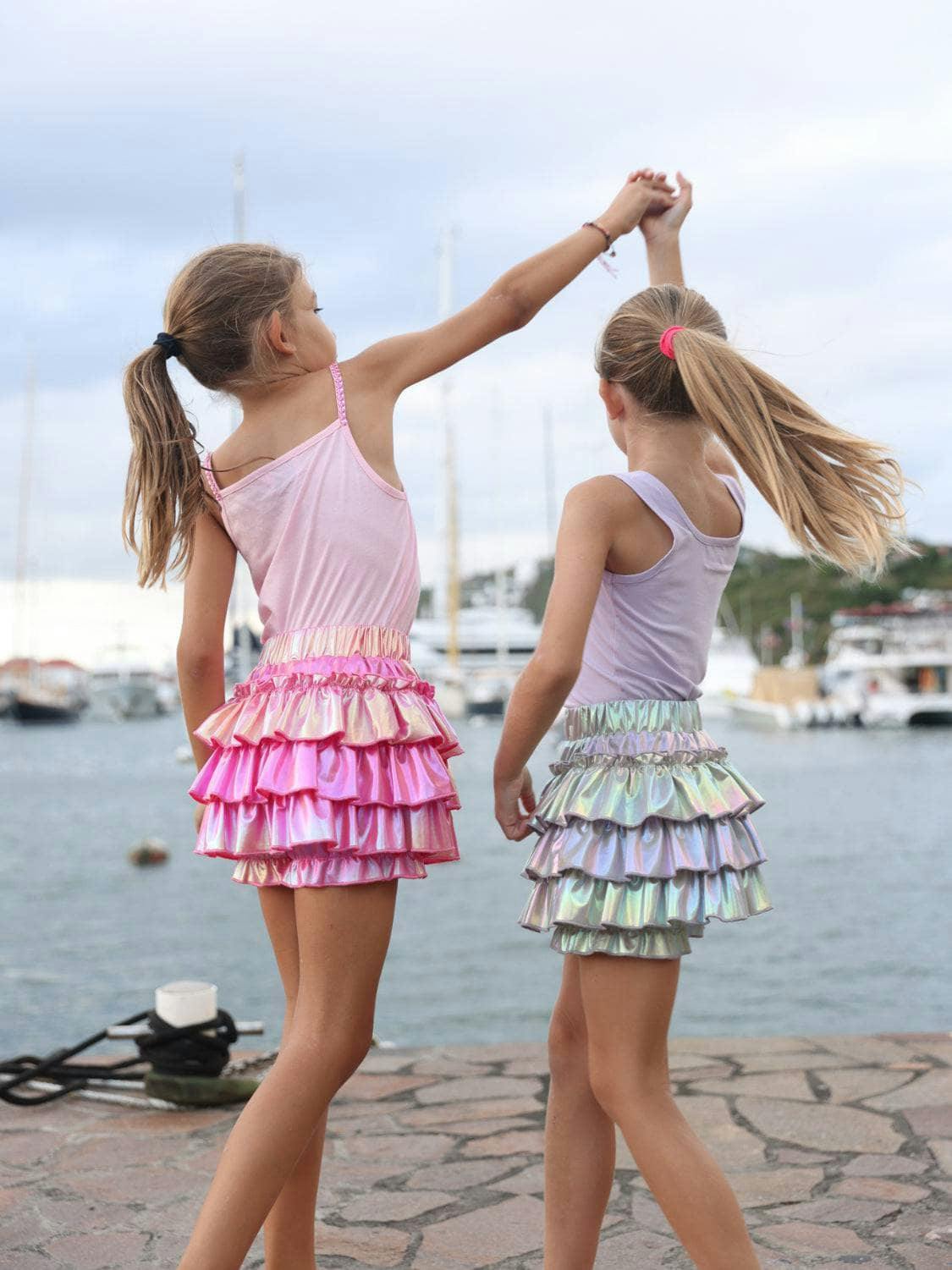 Hologram Ruffle Skort