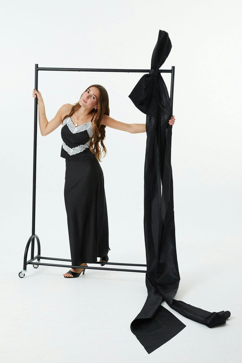 Joey Black Satin Maxi Skirt