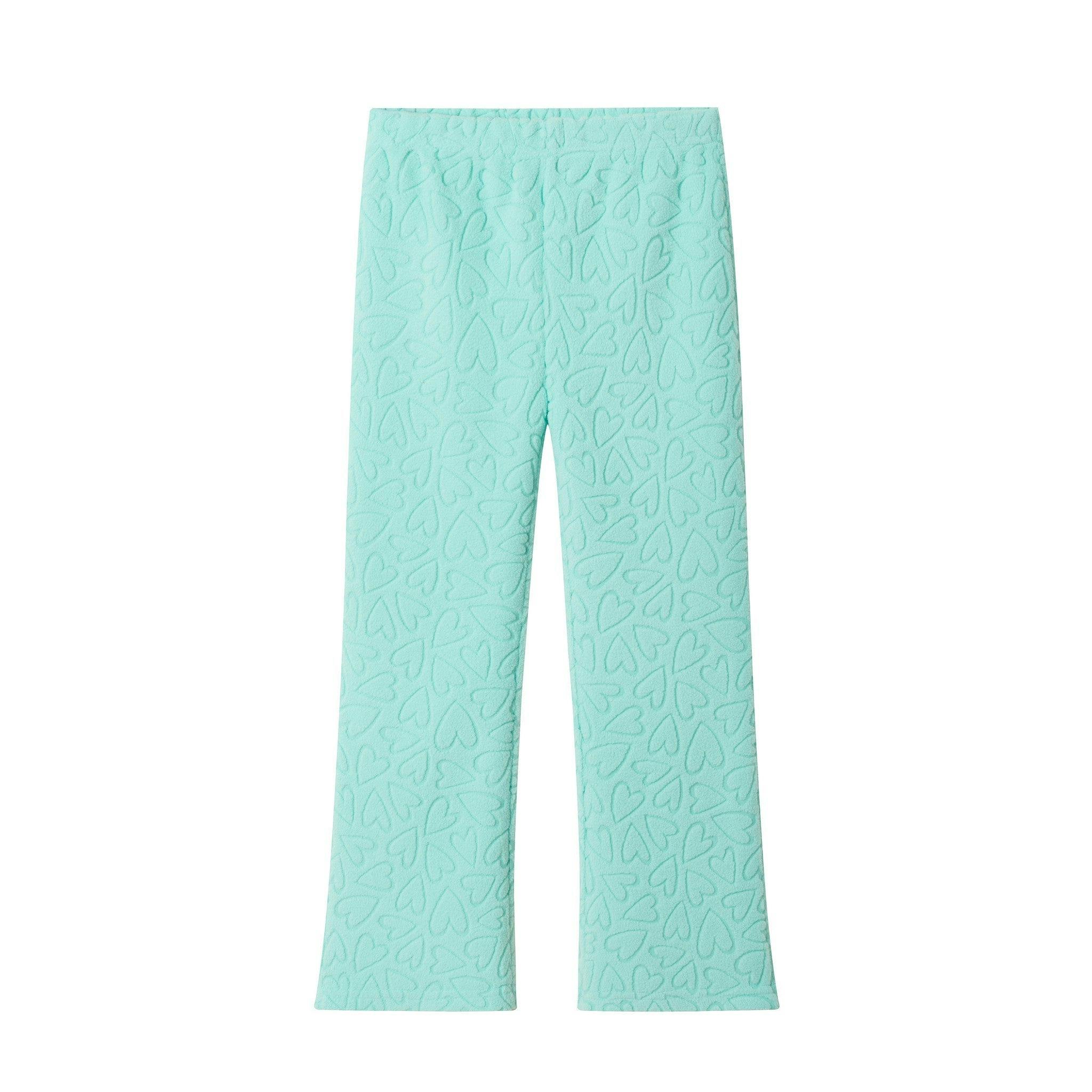Plush Hoodie & Matching Pant Set | Embossed Hearts
