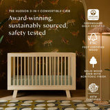 Babyletto Hudson 3-in-1 Convertible Crib with Toddler Bed Conversion Kit