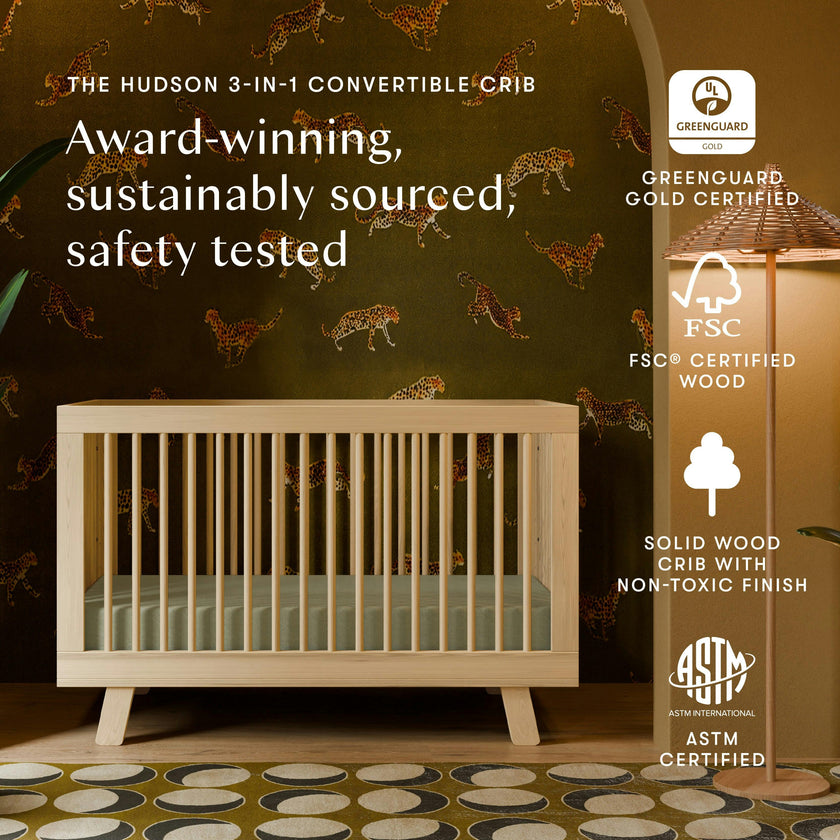 Babyletto Hudson 3-in-1 Convertible Crib with Toddler Bed Conversion Kit