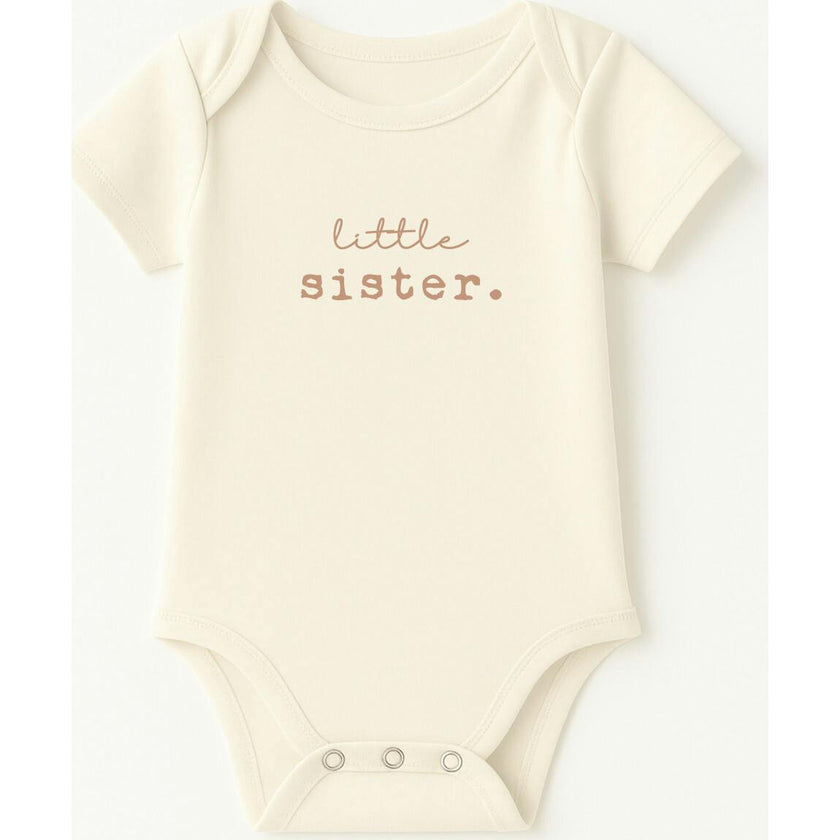 Little Sister Clay Organic Cotton Short Sleeve Baby Bodysuit